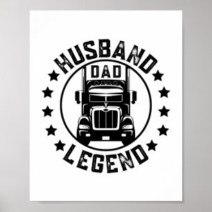 Poster Légende du camionneur de père de famille rétro
