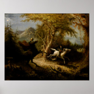 Poster Légende du cavalier sans tête fantôme d'Halloween