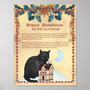 Poster Légende du CHAT DE YULE ISLANDAIS Jólakötturinn