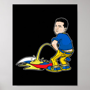 Poster Légende du président ukrainien Zelensky urinant su