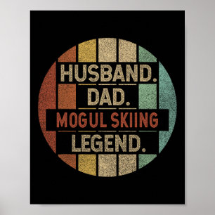 Poster Légende du ski mogul pour papa branché vintage