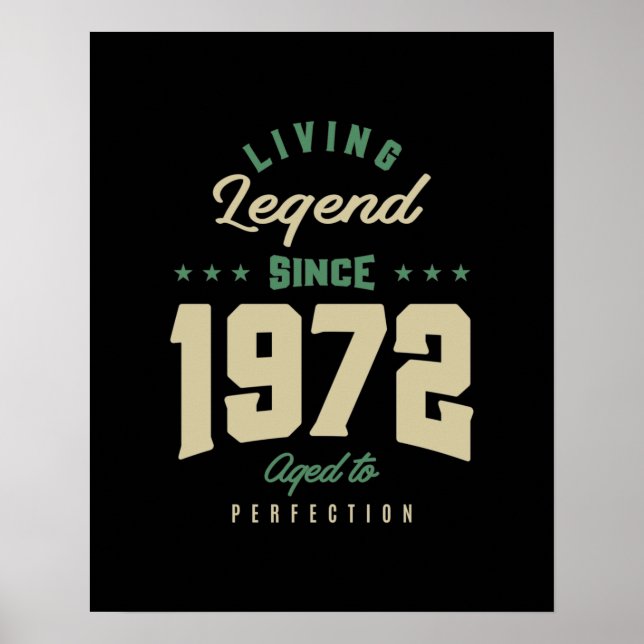 Poster Légendes Depuis 1972 Cadeau Anniversaire (Devant)