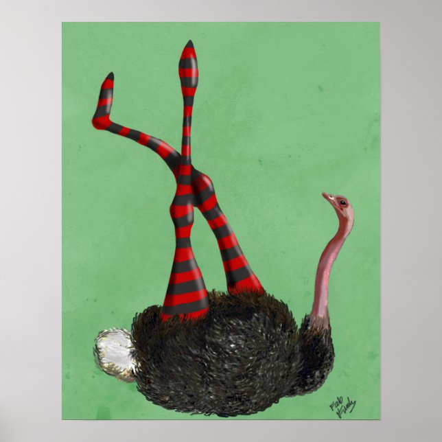 Poster Leggings rayés d'autruche (Devant)