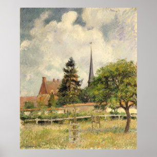 Poster L'église à Eragny Camille Pissarro  