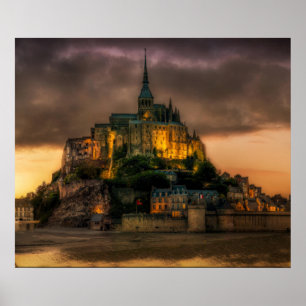 Poster L'église de l'île du Mont-Saint-Michel Normandie
