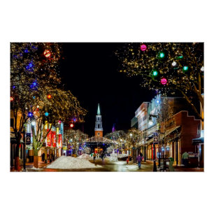 Poster L'église de Noël et la neige