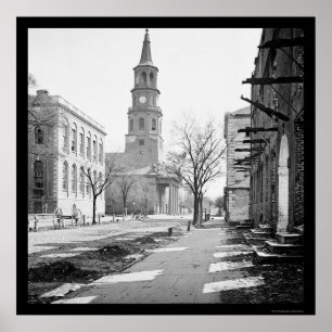 Poster L'église de St Michael à Charleston, Sc 1865