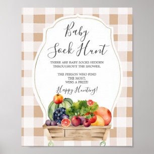 Poster Légume cultivé localement Farmer Baby Sock Chasse