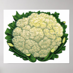 Poster Légumes alimentaires anciens Chou-fleur légumes