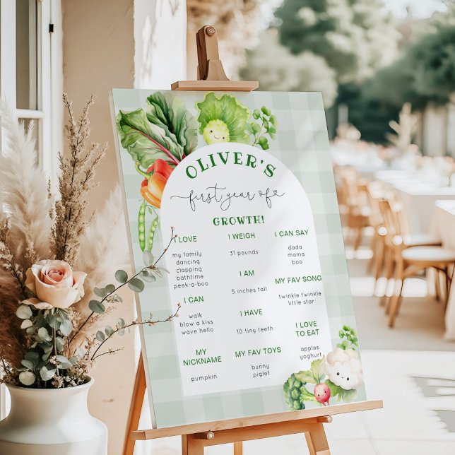 Poster Légumes de Baby Cute cultivés localement jalon (Créateur téléchargé)