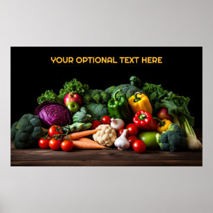Poster Légumes frais de texte personnalisé