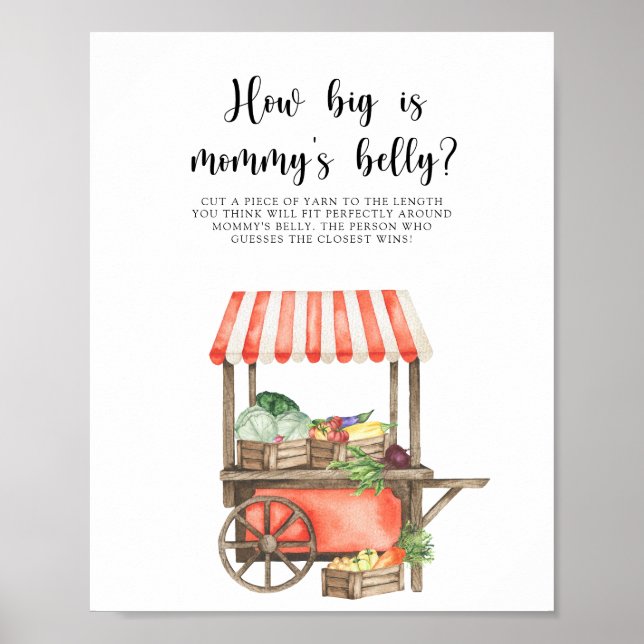 Poster Légumes - Quelle est la taille du ventre de maman (Devant)