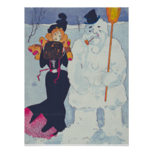 Poster L'élégance victorienne rencontre le bonhomme de ne
