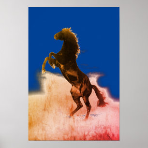 Poster L'élevage de chevaux Pop Art