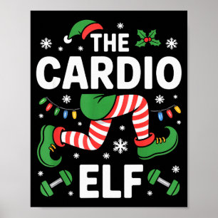 Poster L'Elf Cardio Drôle de Fitness Noël Gym Entraînemen