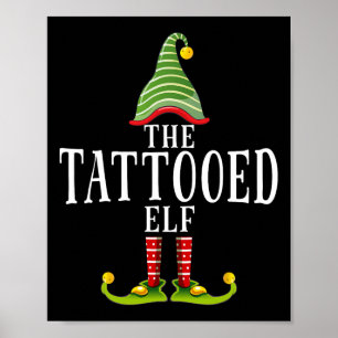 Poster L'Elf Tatoué Drôle de Pyjama de Noël Assorti