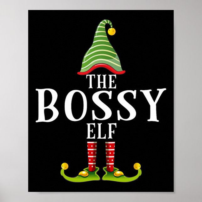 Poster L'Elfe Bossy Drôle Correspondant Pajama Xmas (Devant)