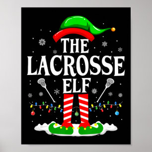 Poster L'Elfe De La Crosse Drôle Correspondant Xmas Lacro