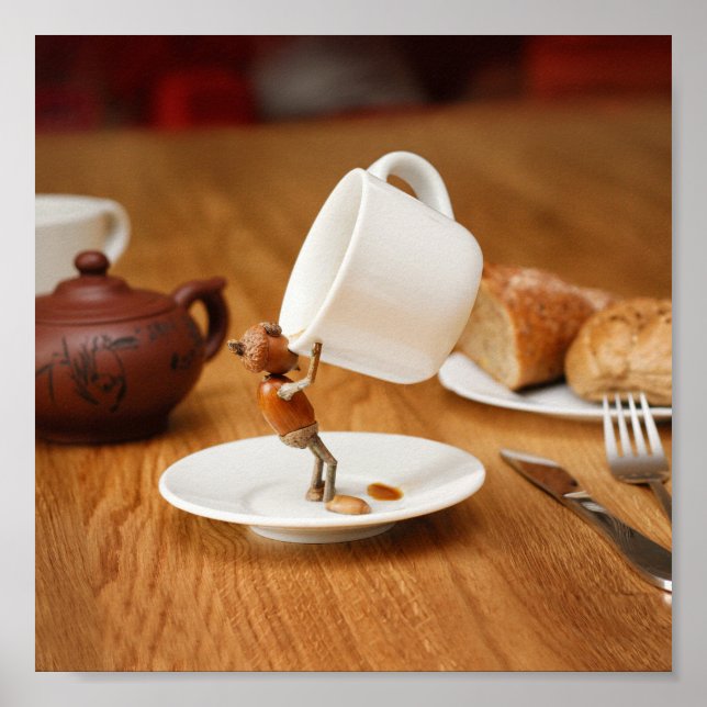 Poster L'elfe des glands boit ton café (Devant)