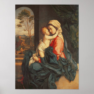 Poster L'embrassement de Vierge et d'enfant