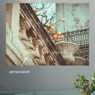 Poster Lemon Tree et bâtiments anciens