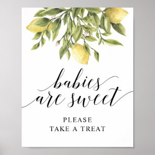 Poster Lemon Typographie Élégante  LES BÉBÉS SONT ADORABL