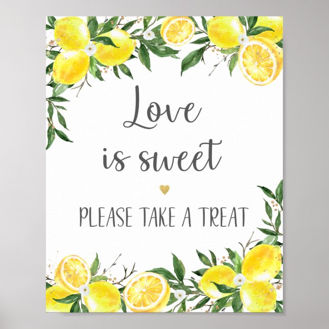 Poster Lemon Vegetation Or Amour Est Doux Baby Shower De  (Devant)