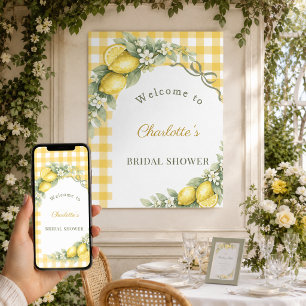 Poster Lemons en vichy nœud papillon de bienvenue pour la