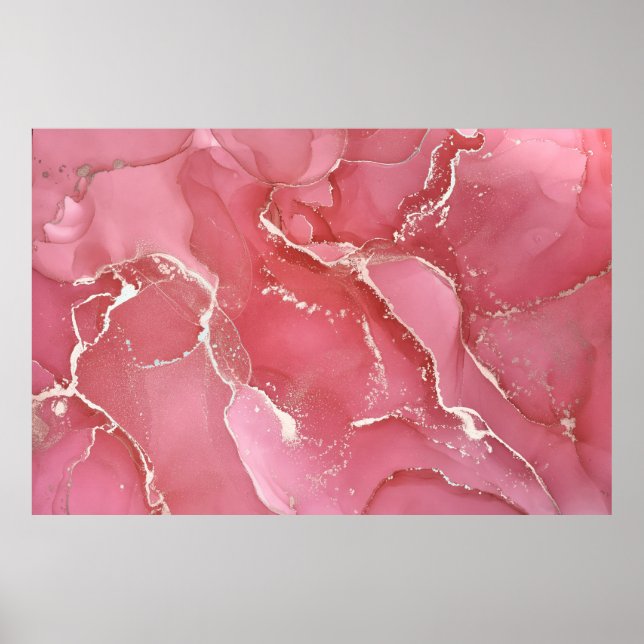 Poster L'encre d'alcool est translucide. multicolo Abstra (Devant)