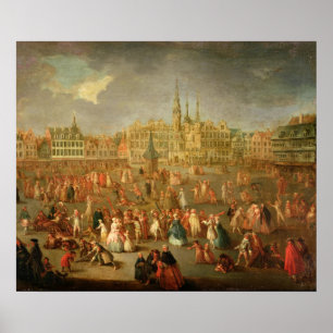 Poster L'endroit grand pendant le mardi gras, Cambrai,