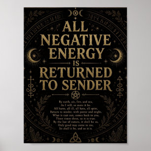 Poster L'énergie négative est renvoyée au sortilège païen