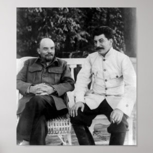 Poster Lenin and Joseph Stalin - Gorki - 1922