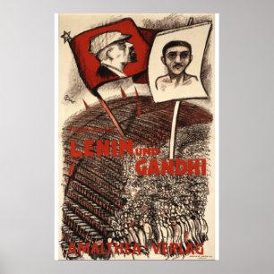 Poster Lénine et Gandhi