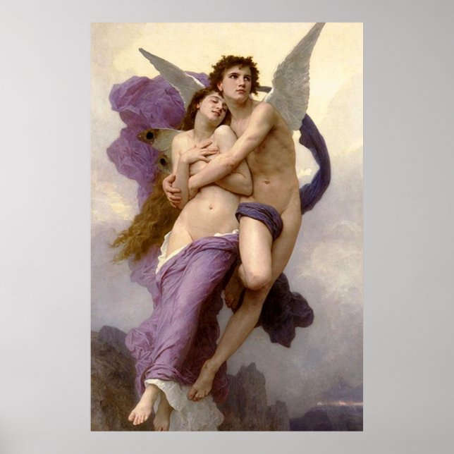 Poster L'enlèvement de psychologie par Bouguereau (Devant)
