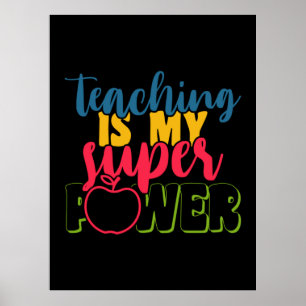 Poster L'enseignement de jour de l'enseignant est ma supe