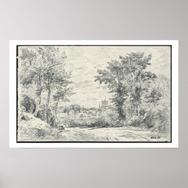 Poster L'entrée dans Gillingham, Dorset (crayon) (Devant)