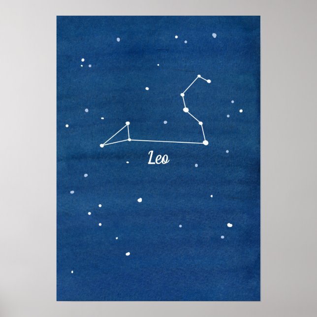 Poster Leo Constellation Stars Ciel de nuit (Devant)