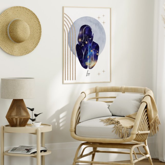 Poster Leo Feminine Blue Zodiac Design (Créateur téléchargé)