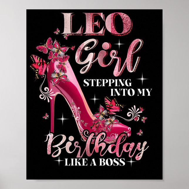 Poster Leo Girl Entrant Dans Mon Anniversaire Comme Un Pa (Devant)