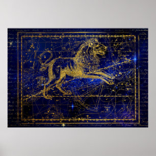 Poster leo l'affiche de la constellation des lions