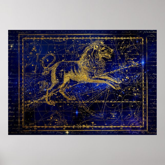 Poster leo l'affiche de la constellation des lions (Devant)