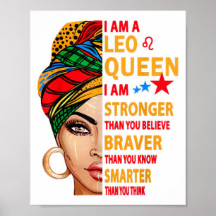 Poster Leo queen Je suis plus fort drôle cadeau d'anniver