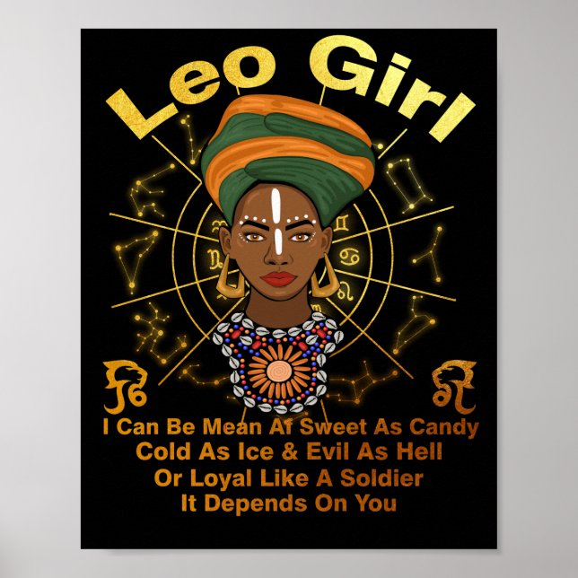 Poster Leo Queen Sweet Comme Bonbons Anniversaire Pour Fe (Devant)