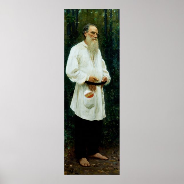 Poster Leo Tolstoï Barefoot par Ilya Repin (Devant)