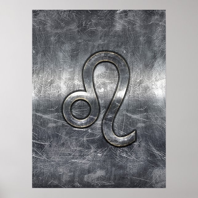 Poster Leo Zodiac Connexion Grunge Décor Distressed (Devant)