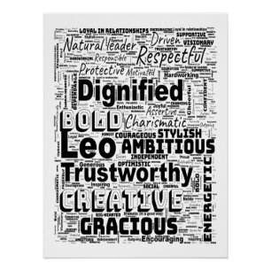 Poster Leo Zodiac Mot Cloud Inspiration