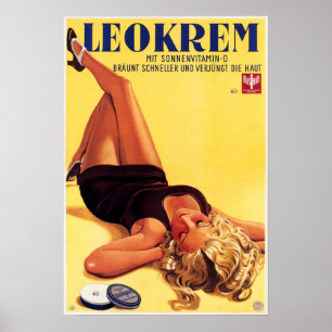 Poster LEOKREM Allemand Soins de la peau Crème Publicité 
