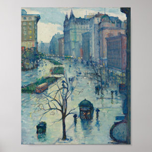 Poster Leon Kroll - Broadway regardant vers le sud