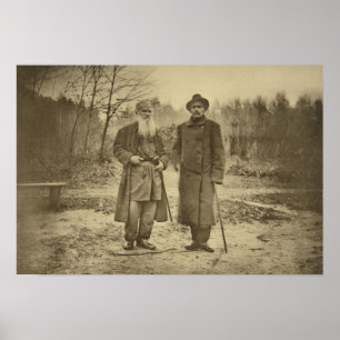 Poster Léon Tolstoï et la maxime Gorki d'auteur