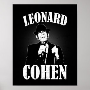 Poster Leonard Cohen Sur Scène Détruit Tee Vintage